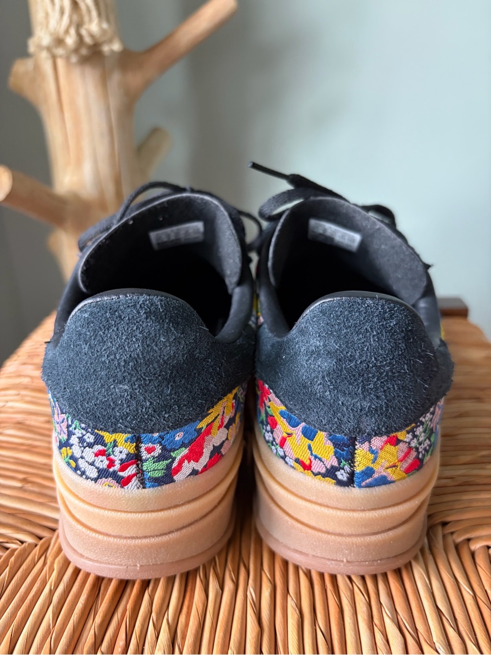 adidas Liberty London Women’s Floral Suede Sneakers - Black & Multicolor - Picture 4 of 7